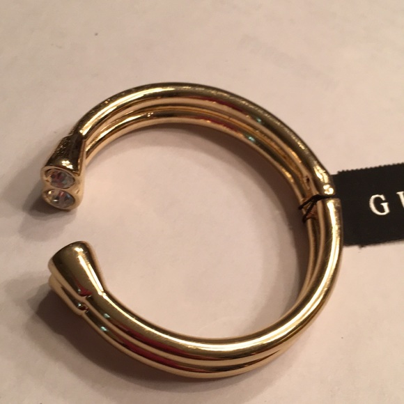 NWT Guess goldtone rhinestones open cuff bracelet - Picture 2 of 4